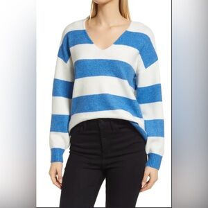 Vince Camuto | Blue and White Striped Sweater | L | Like New